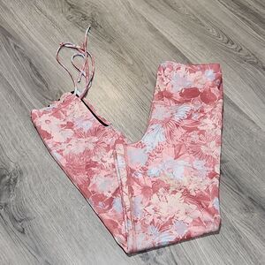 EUC Anthropologie Daily Practice Allie Rose Pink Floral Leggings